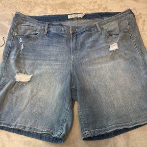Torrid Distressed Denim Shorts Size 24